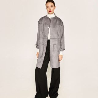 ザラ(ZARA)のZARA 完売品フェイクスエードコート(ロングコート)