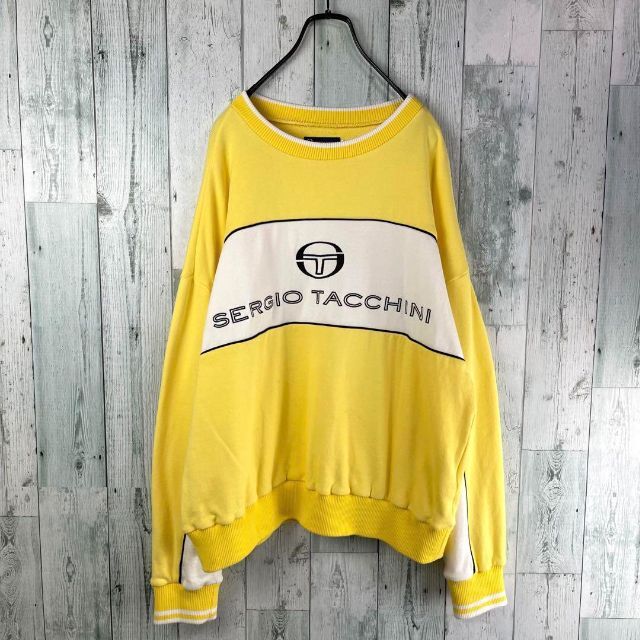 Sergio Tacchini(セルジオタッキーニ)の90's SERGIO TACCHINI ビックロゴ刺繍　切り替えトレーナー メンズのトップス(スウェット)の商品写真