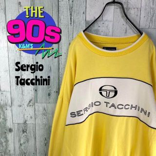 セルジオタッキーニ(Sergio Tacchini)の90's SERGIO TACCHINI ビックロゴ刺繍　切り替えトレーナー(スウェット)