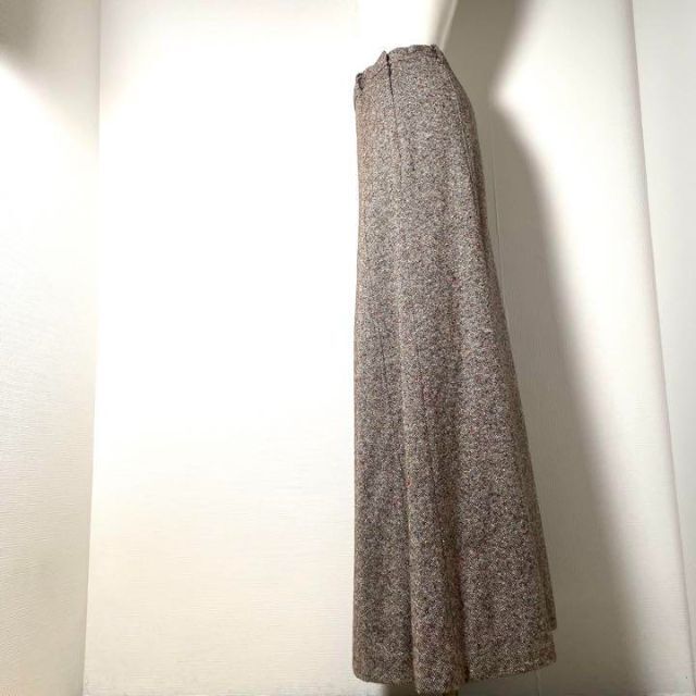 ロンドンガール❗️【アメリカ古着】超美品ツイード生地ベージュフレアスカートウール