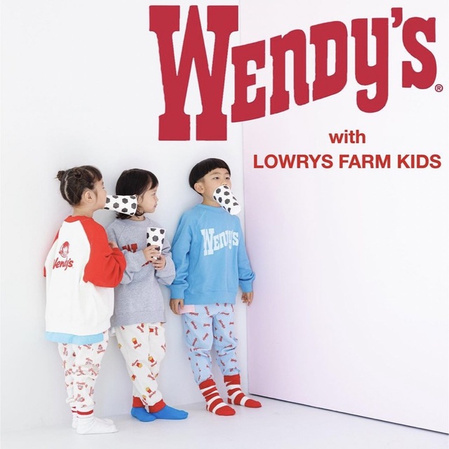 LOWRYS FARM(ローリーズファーム)のローリーズファーム　キッズ　人気完売品　WENDY'S コラボ　スウェット キッズ/ベビー/マタニティのキッズ服女の子用(90cm~)(Tシャツ/カットソー)の商品写真