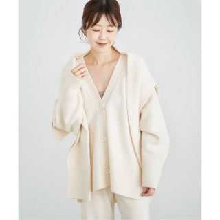 プラージュ(Plage)のPlage 【R’IAM】 Washable WOOL カーディガン　ホワイト(カーディガン)