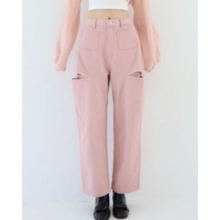 エピヌ(épine)のepine side cut jeans エピヌ　デニムパンツ　ピンク(デニム/ジーンズ)