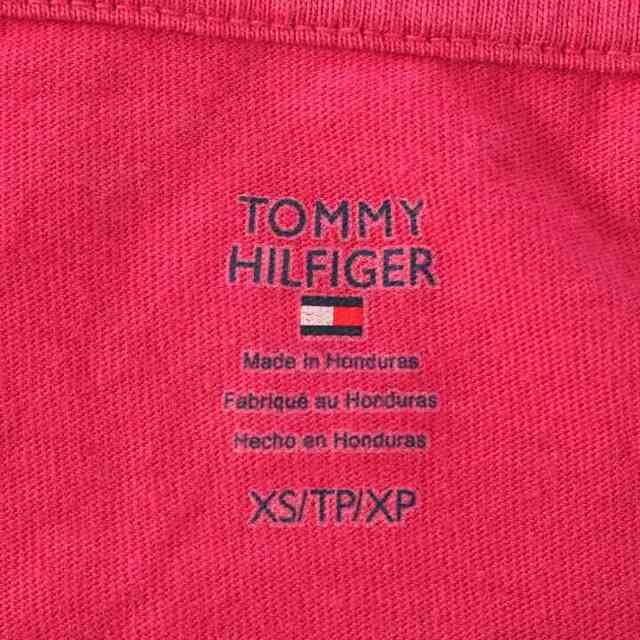 TOMMY HILFIGER(トミーヒルフィガー)のトミーヒルフィガー 半袖Ｔシャツ ロゴT ラウンドネック トップス コットン100% レディース XSサイズ ピンク TOMMY HILFIGER レディースのトップス(Tシャツ(半袖/袖なし))の商品写真