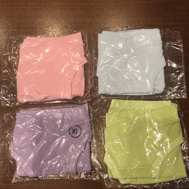 マタニティショーツ　4枚セット　ピンク　紫　水色　黄緑 キッズ/ベビー/マタニティのマタニティ(マタニティ下着)の商品写真