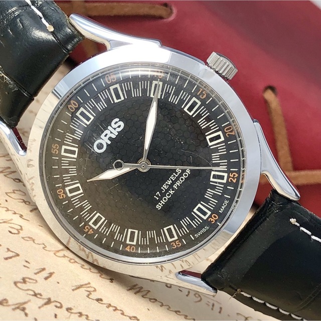 ■美品■オリス■ORIS 手巻き機械式1980年代ヴィンテージメンズ腕時計