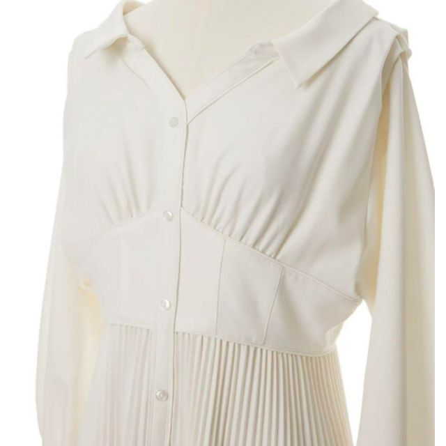 Pleated Open Shirt Dress