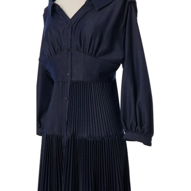 Pleated Open Shirt Dress