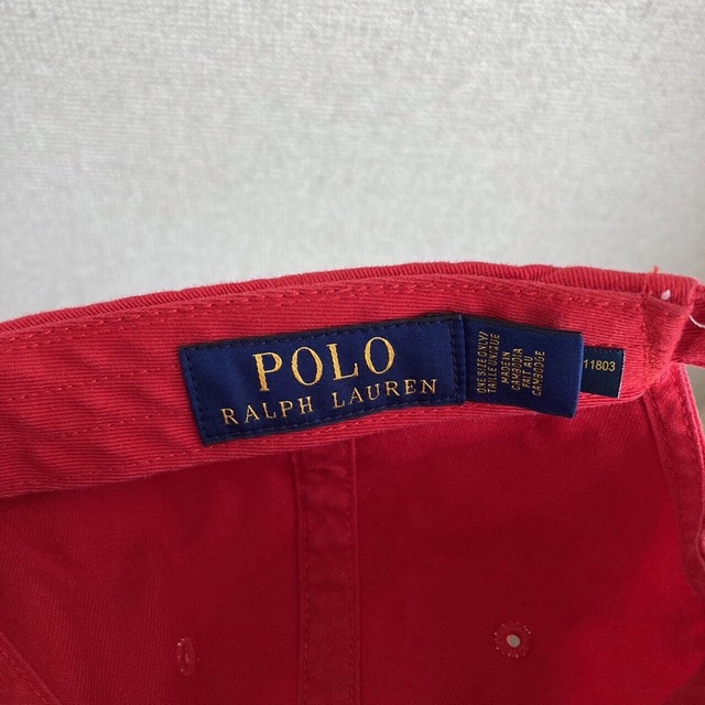 POLO RALPH LAUREN(ポロラルフローレン)のPOLO RALPHLAUREN ロゴ　CAP キャップ　子供　キッズ　赤 キッズ/ベビー/マタニティのこども用ファッション小物(帽子)の商品写真