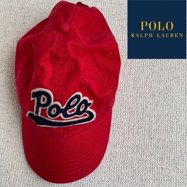 POLO RALPH LAUREN(ポロラルフローレン)のPOLO RALPHLAUREN ロゴ　CAP キャップ　子供　キッズ　赤 キッズ/ベビー/マタニティのこども用ファッション小物(帽子)の商品写真