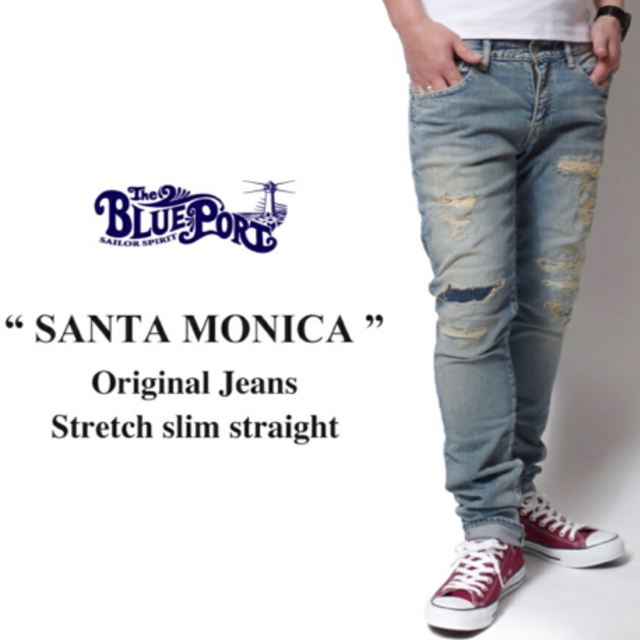 BLUEPORT(ブルーポート)のストレッチ スリムストレート SANTA MONICA  BLUE PORT メンズのパンツ(デニム/ジーンズ)の商品写真