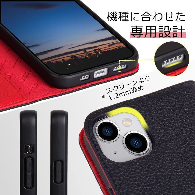 VISOUL iPhone 14 ケース 手帳型 アイフォン14 手帳型 ケース 3