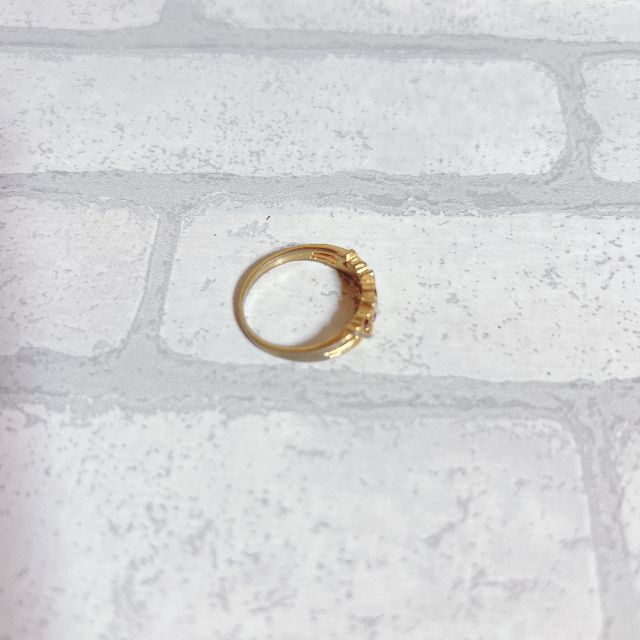 15号　リング　gold　ゴールド　ピンク石　ビジュー　ストーン　アンティーク　 レディースのアクセサリー(リング(指輪))の商品写真
