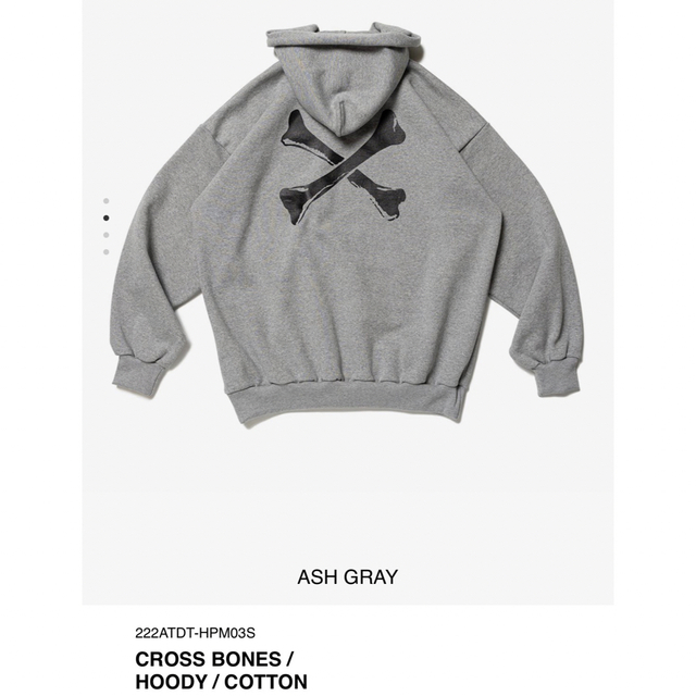 W)taps(ダブルタップス)のWTAPS CROSS BONES パーカー　グレー　Lサイズ　ダブルタップス メンズのトップス(パーカー)の商品写真