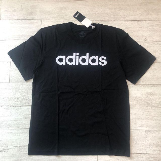 adidas(アディダス)のアディダス★Tシャツ　2枚セット　新品　Mサイズ　ブラック　リニアロゴ　半袖 メンズのトップス(Tシャツ/カットソー(半袖/袖なし))の商品写真