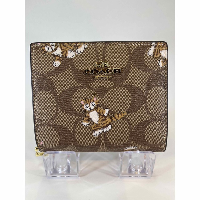 COACH  ダンシング キトゥン プリント スナップ ウォレット  CC922