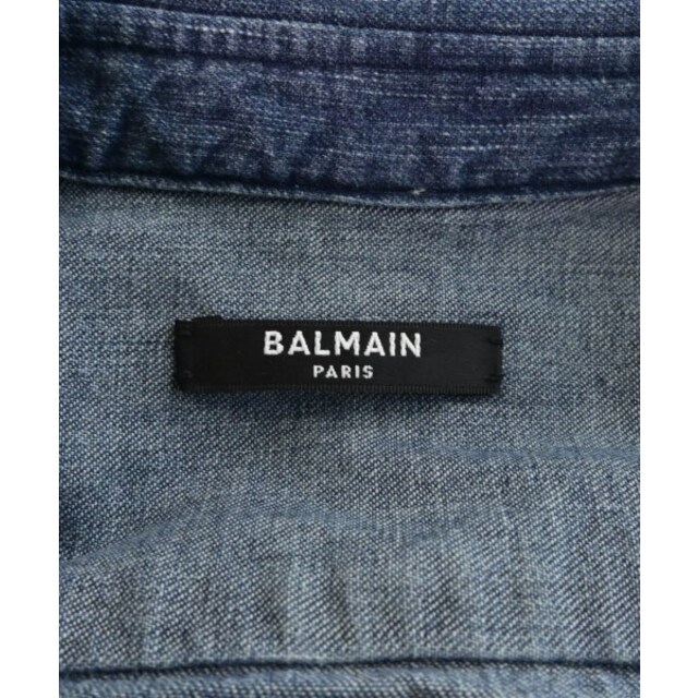 BALMAIN バルマン カジュアルシャツ 37(XS位) インディゴ(デニム)