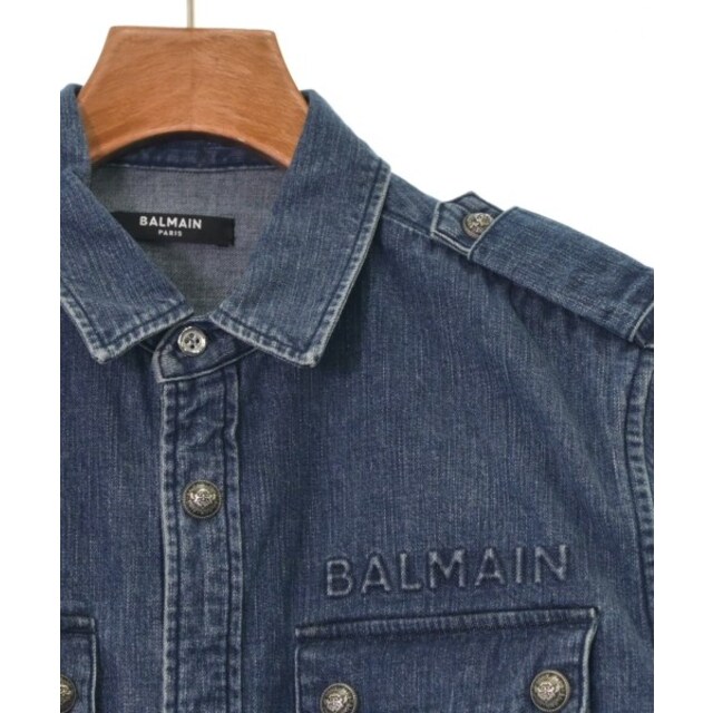 BALMAIN バルマン カジュアルシャツ 37(XS位) インディゴ(デニム)