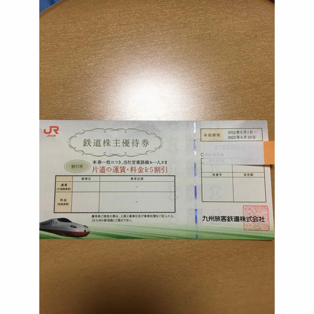 JR(ジェイアール)のJR九州株主優待券　一枚 チケットの優待券/割引券(その他)の商品写真