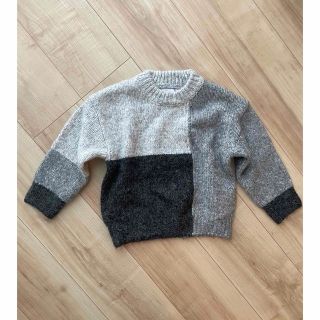 ザラキッズ(ZARA KIDS)の【新品未使用】ZARA 92cm(18-24m)バイカラーニット(ニット)