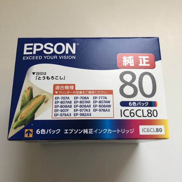 EPSON(エプソン)のエプソン 純正 インク とうもろこし トウモロコシ　IC6CL80 6色パック　 インテリア/住まい/日用品のオフィス用品(その他)の商品写真