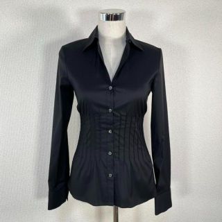 セオリーリュクス(Theory luxe)の【美品】セオリーリュクス/theory luxe長袖シャツ　ギャザー　ブラック(シャツ/ブラウス(長袖/七分))