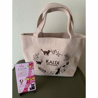 カルディ(KALDI)のカルディ　猫の日バック　バックとカレンダー(トートバッグ)