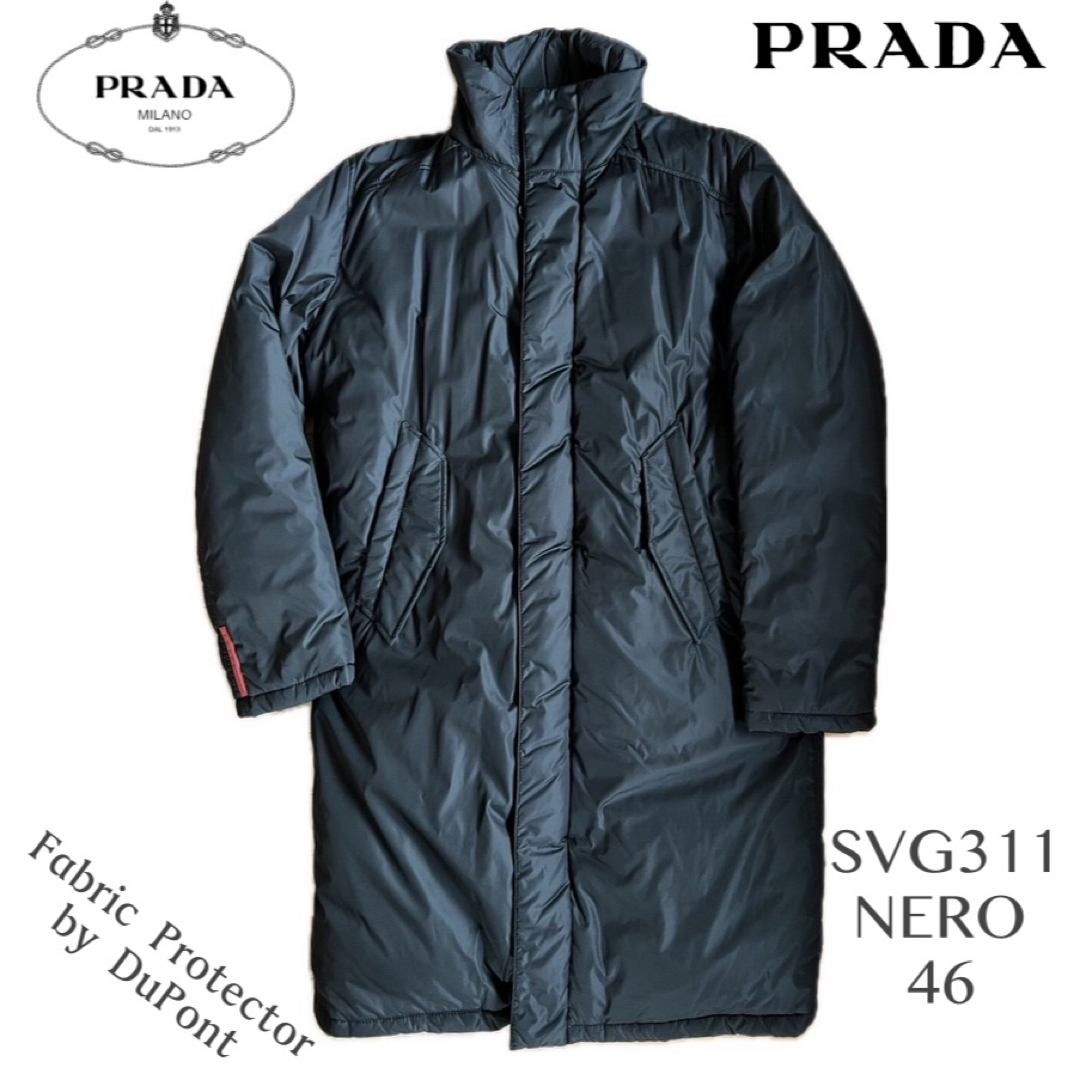 100%本物 Nero ダウンコート プラダ PRADA 46 Italy スポーツライン