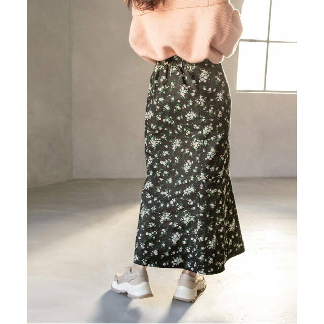 RANDA(ランダ)の【BEIGE】【1】デニムライクフラワースカート レディースのスカート(ロングスカート)の商品写真