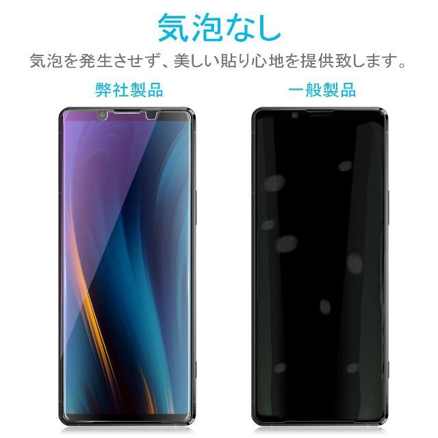 【2022改良型】 Xperia1III ガラス フィルム ブルーライト 全面吸