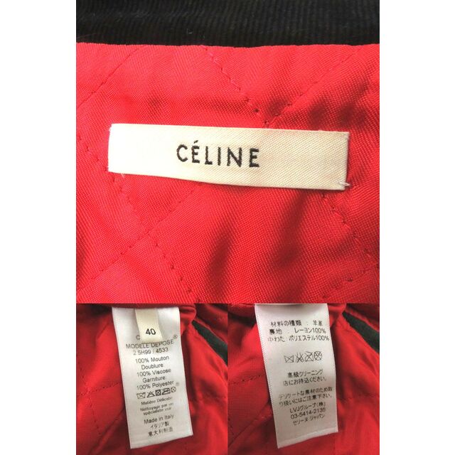 良品◎正規品 イタリア製 CELINE セリーヌ レディース ラムレザー ジャケット／シングルライダース ジャケット ブラック 40 レディースのジャケット/アウター(ライダースジャケット)の商品写真