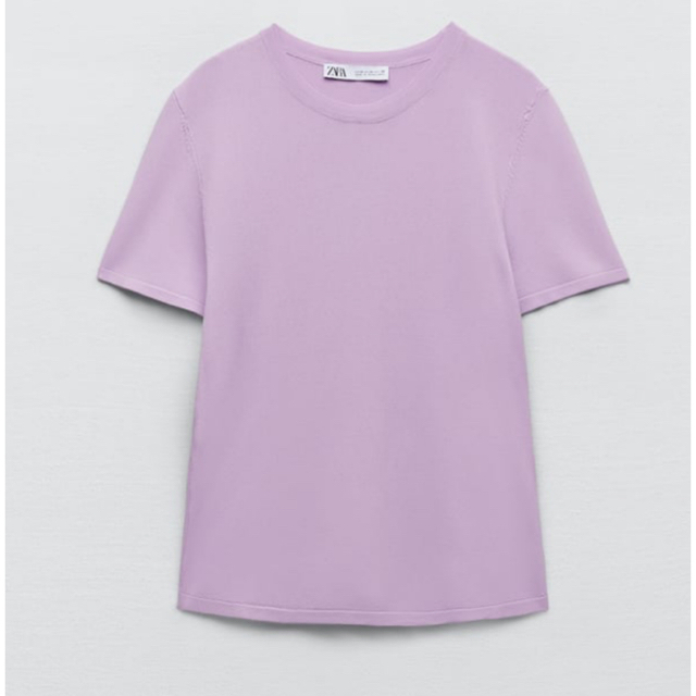 新品未使用】ZARA ニットトップス Tシャツ パープル レディース