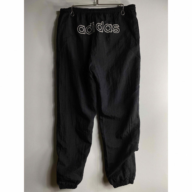 誠実 90's adidas ナイロン トラックパンツ ブラック テック 万国旗