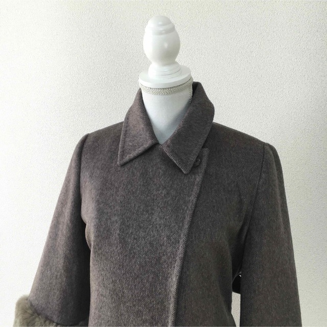 美品 白タグ MaxMara マックスマーラ カシミヤキャメル ファー コート