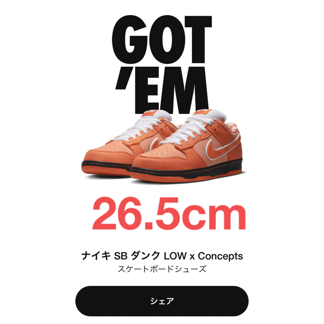 NIKE(ナイキ)のConcepts Nike Dunk Low Orange Lobster メンズの靴/シューズ(スニーカー)の商品写真