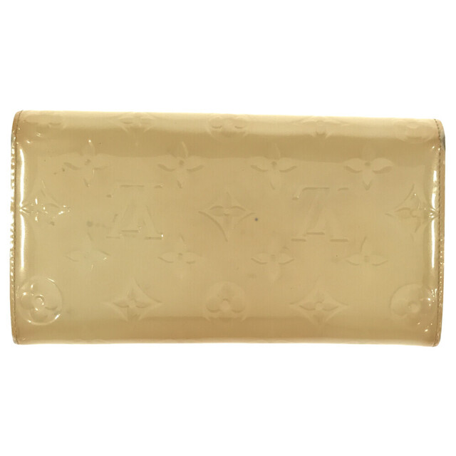 LOUIS VUITTON ルイヴィトン ポルトフォイユ サラ モノグラム ヴェルニ M93524/TN0191 モノグラム総柄エナメルレザーロングウォレット スナップ長財布 クリームベージュ レディース