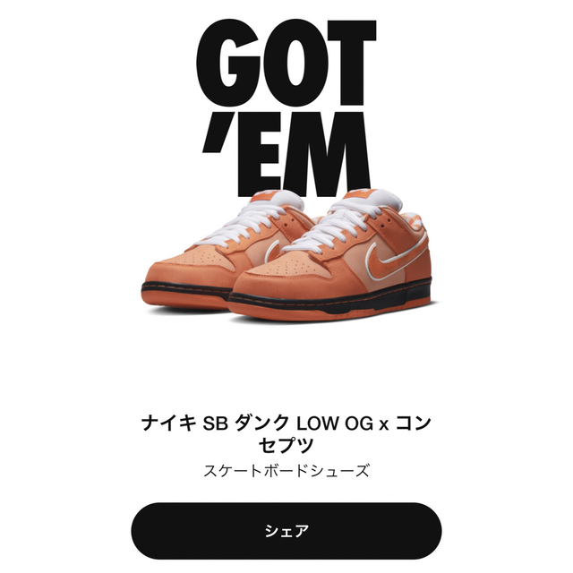 SB DUNK LOW × コンセプツ Size : 28cm靴/シューズ