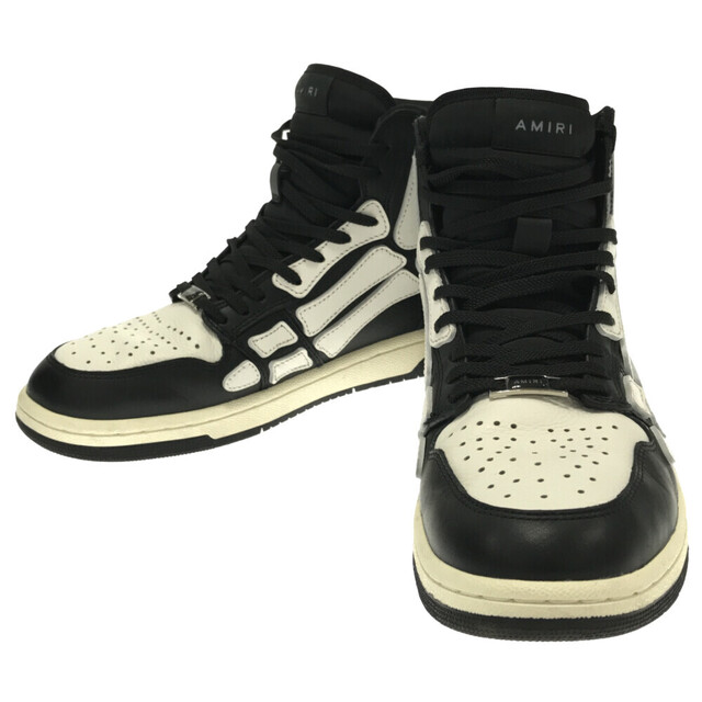 AMIRI(アミリ)のAMIRI アミリ 22SS SKEL TOP HI PS22MFS002 ボーン レザー ハイカットスニーカー ホワイト/ブラック メンズの靴/シューズ(スニーカー)の商品写真