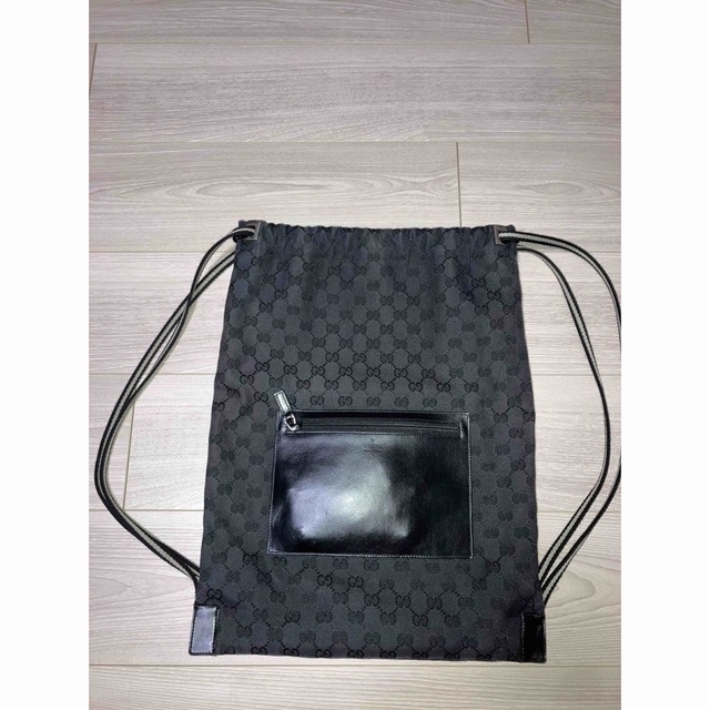 GUCCI グッチ リュック GG 019・0372 黒 巾着型 シェリーライン