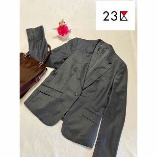 ニジュウサンク(23区)の美品 23区 テーラードジャケット ストライプ SIZE 40(テーラードジャケット)