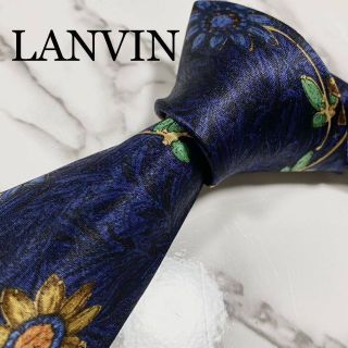 ランバン(LANVIN)のネクタイ ランバン LANVIN 花柄 ボタニカル 総柄 ネイビー シルク(ネクタイ)