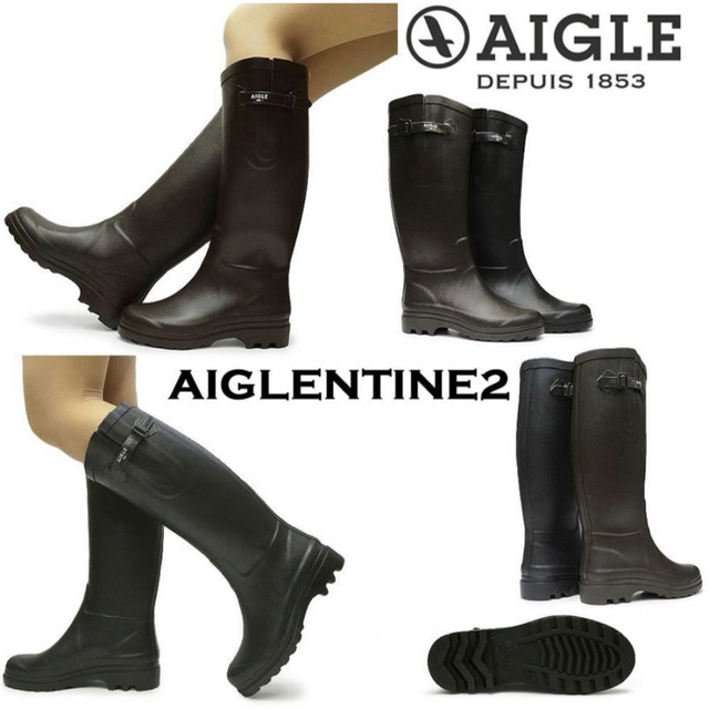 AIGLE(エーグル)の✨良品 AIGLE AIGLENTINE2 エーグル レインブーツ 美脚 36 レディースの靴/シューズ(レインブーツ/長靴)の商品写真