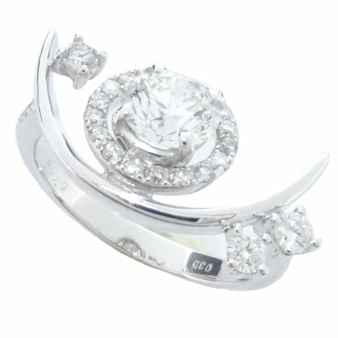 リング 指輪 ダイヤモンド0.709ct/0.35ct 14号 SI2/GOOD K18WG ホワイトゴールド / 64791【中古】【FJ】 レディースのアクセサリー(リング(指輪))の商品写真