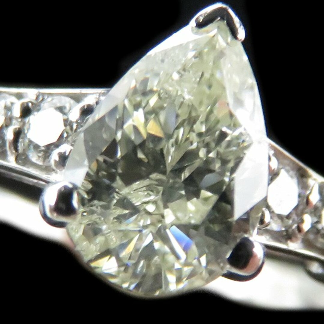 リング 指輪 ダイヤモンド1.108ct/0.12ct ティアドロップ 18号 SI2