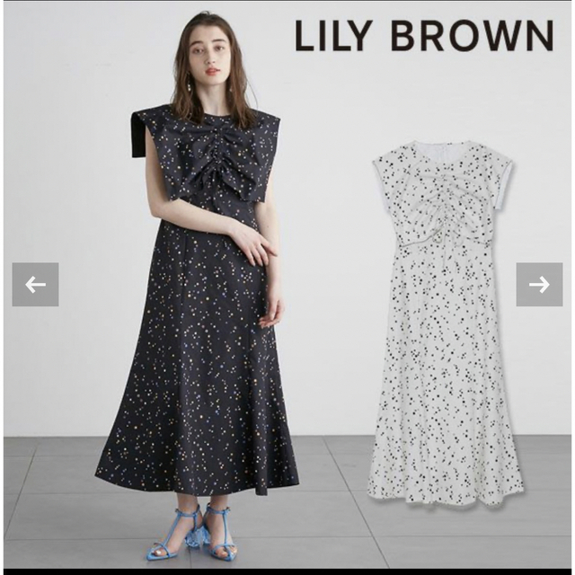 キャバドレスLILY BROWN リリーブラウン ボウカラーマーメイドワンピース　ドレス