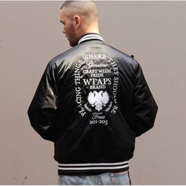 L WTAPS TEAM JACKET NYLON SATIN BLACK