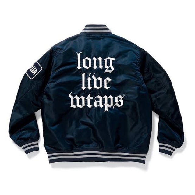 L WTAPS BENCH JACKET NYLON SATIN NAVY-