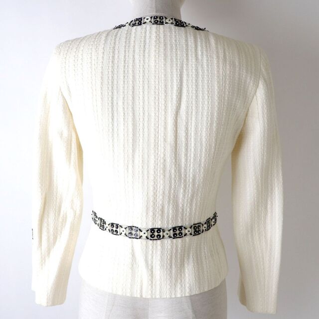 良品◎フランス製 CHANEL シャネル ココマーク×ビーズ装飾 コットン