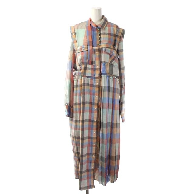 サカイ 22AW Plaid Dress チェック ワンピース ロング 長袖47cm着丈