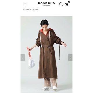 ローズバッド(ROSE BUD)のROSEBUD CREOLME シャイニートレンチコート ブラウン(トレンチコート)